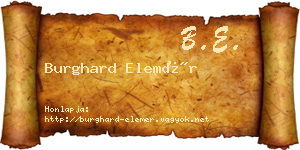 Burghard Elemér névjegykártya
