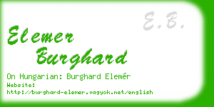 elemer burghard business card